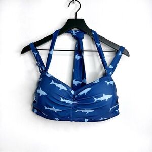ModCloth Shark Print Strappy Bandeau Swim Top Size 2X